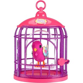 Little Live Pets - Lil' Bird & Bird Cage: Tiara Twinkles, New Light Up Wings with 20 + Sounds, and Reacts to Touch - Style: Tiara Twinkles w/ Cage
