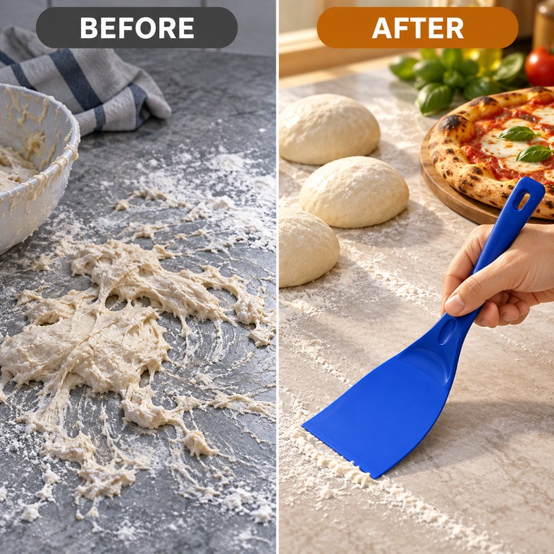 Flexible Dough Scraper for Baking – Plastic Pizza Dough Cutter