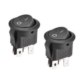 sourcing map DPST Boat Rocker Switch Round Toggle Switch for Boat Marine 4pins ON/OFF AC250V/6A 125V/10A 2pcs
