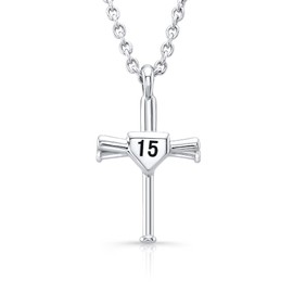 All In Faith Stainless Custom Number Bat Cross Necklace Jewelry (24 Inch Chain, 52)