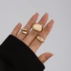 Chunky Gold Rings for Women Adjustable Silver Statement Rings Open
