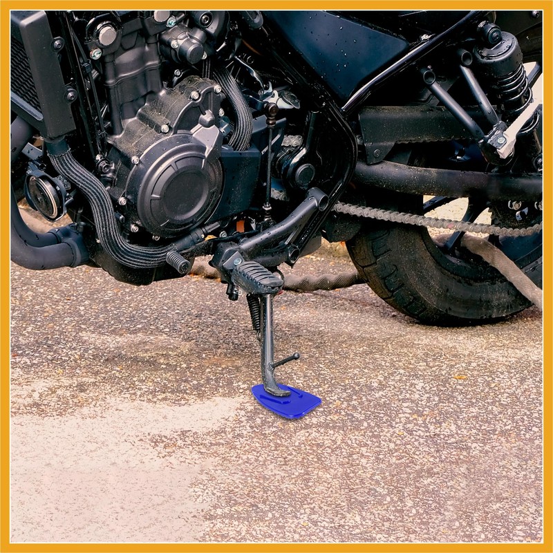 Partuto Motorcycle Kickstand Support Pad Side Stand Extension Pad Blue