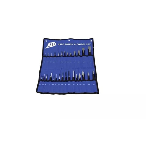 ATD 29pc Master Punch and Chisel Set with Roll Pouch