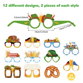 XQMMGO Pack of 24 Oktoberfest Accessories Party Glasses, Oktoberfest Decoration, Festival Glasses, Pool Party Decoration, Hawaiian Party Glasses, Paper Beach Party Glasses