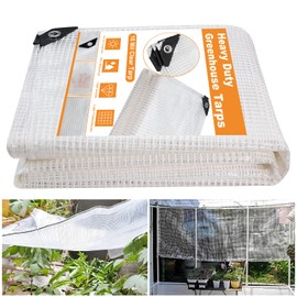 16 Mil Greenhouse Cover,Clear Plastic Tarps Heavy Duty Waterproof 8x10FT,UV Resistant Poly Clear Tarps with Grommets, Greenhouse Heavy Duty Tarp for Gardening, Farming, Nursery, Garden