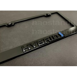 License Plate Frame Shop 1x Black HYBRID 3D Emblem BLACK Stainless License Plate Frame RUST FREE+S.Caps