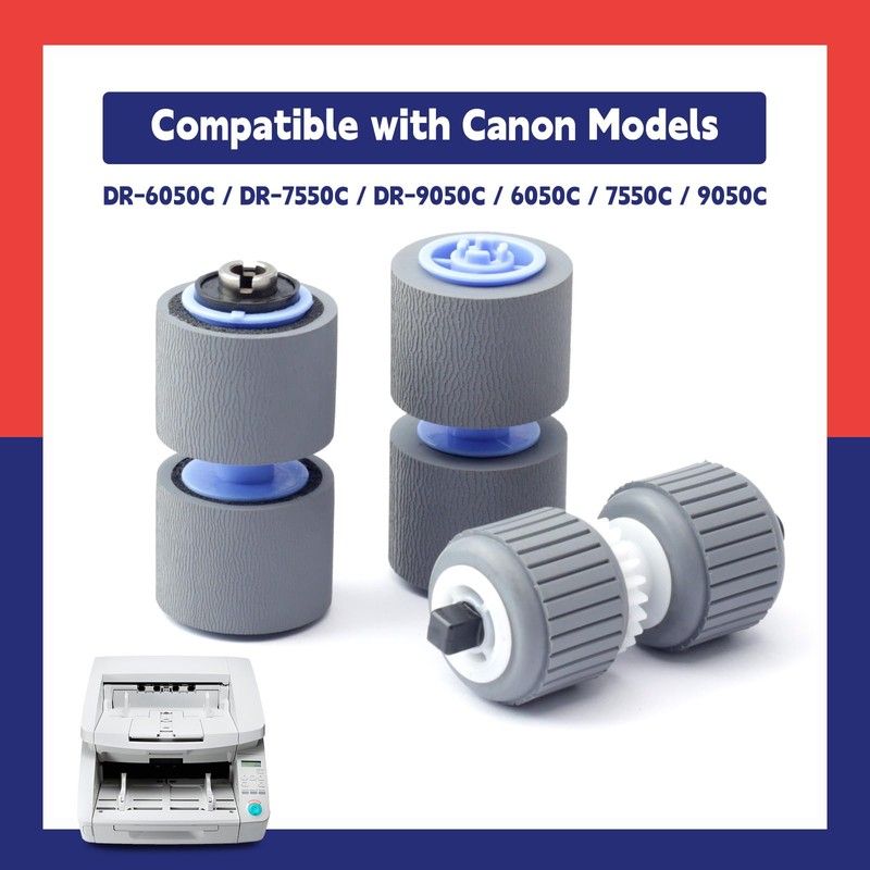 Dusledel 3 PCS Set 4009B001 Scanner Exchange Roller Kit Compatible