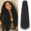 RuiYok 30 Inch Goddess Locs Crochet Hair 8Packs Natural Black