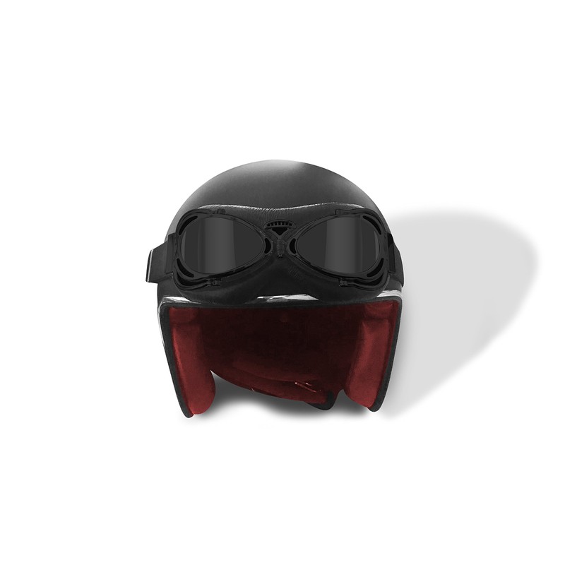 Bertoni Motorcycle Aviator Goggles for Women Men Chrome Plated Mat