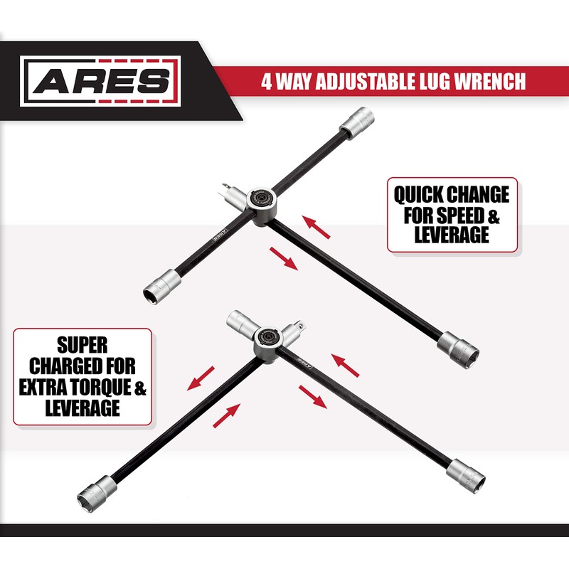 ARES 57000 – 26-Inch Universal Multi-Position Lug Wrench Set -