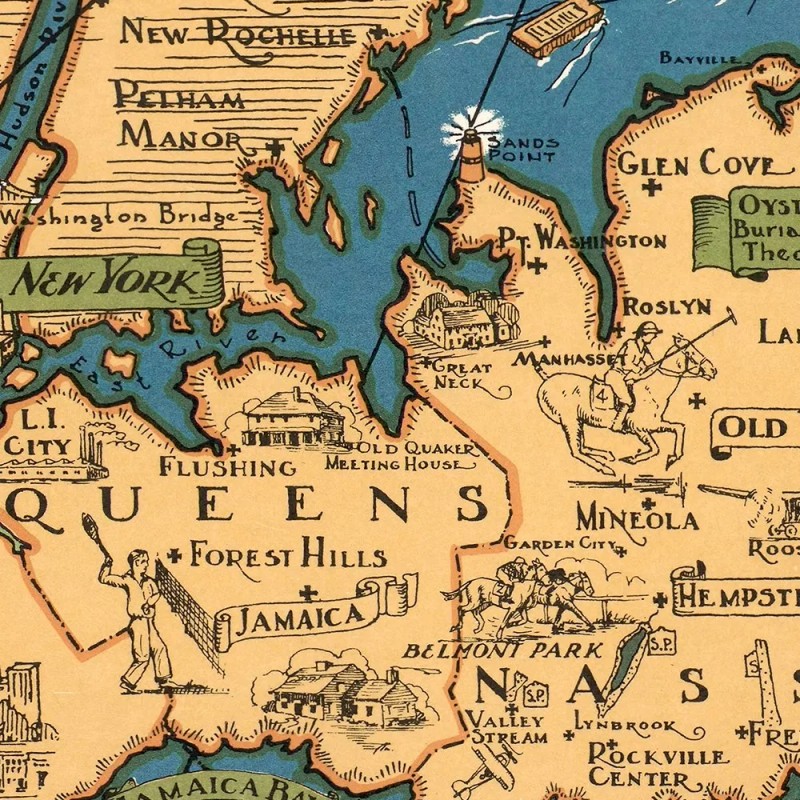 Homeroots 20" X 30" Vintage 1933 Map Of Long Island