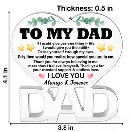 Dad Gifts From Daughter Son, Best Dad Ever Gifts From Daughter Son, Appreciation Gifts for Dad Christmas Birthday, Thank You Dad Decorative Sign Plaque