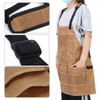 Multi Function Waterproof Waxed Canvas Apron Working Tool Aprons for