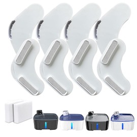 Kittyspout Filters for Dog Drinking Fountain, Pack of 8 Cat Fountain Filters + 2 Sponges, Drinking Fountain Filters for Cat Fountain/Dog Fountain, Replacement Filter Pets Water Fountain