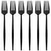 Black Moderno Solid Plastic Dessert Forks (Pack Of 20) -