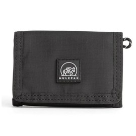 MULEPAK Ultra Slim Nylon Mens Wallet – Durable Trifold Wallets for Men with Money Compartments, ID Window and Card Holder - Premium Wallet for Protection - Travel Safe Men's Wallet - Black