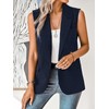 KateModa Womens Sleeveless Blazer Vest Open Front Lightweight Casual Blazer