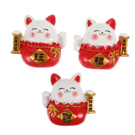 CIYODO 3pcs Fortune Cat Fridge Magnets Cute Animal Decor for Refrigerator Whiteboard and Kitchen Lightweight Easy to Use for Home Decoration