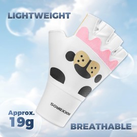 ROCKBROS Children's Half Finger Cycling Gloves Fingerless Warm Gloves for Children Boys Girls Scooter Bicycle