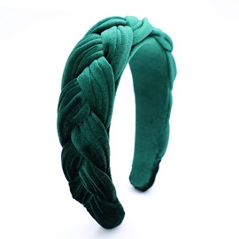 Uchyius Green Headbands for Women Braided Headbands Velvet Padded Hairbands Cute Hair Accessories for Women Girl