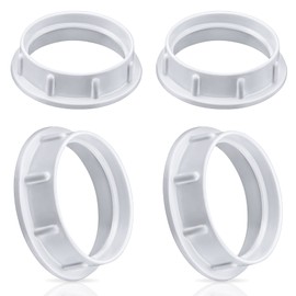 DiCUNO E26 Lamp Shade Rings, White Light Socket Shade Ring, Aluminum Lamp Retainer Replacement for Glass Light Fixture Porcelain Socket, Threaded Diameter 1-1/2 Inch (39mm), 4-Pack