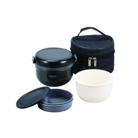 Pearl Metal HB-5466 Insulated Lunch Box, 14.2 fl oz (420 ml), BK Denim, Lunch Box, Bag Included
