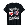 Canadian American Flag Hearts Combo Canada Distressed T-Shirt
