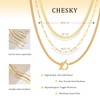 CHESKY Gold Layered Herringbone Necklaces for Women, Trendy 14K Gold