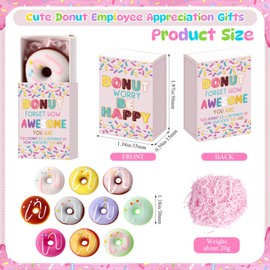 Wettarn 24 Sets Donut Desk Pets Gifts Cute Stress Balls with Support Gift Boxes Inspirational Party Favors for Employee Coworker Friends Office Positive Stress Relief Toys