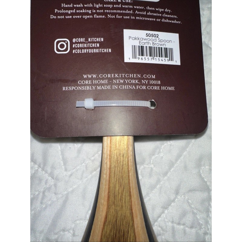 Core NWT CORE Pakka Wood Spoon Solid Tan And Brown