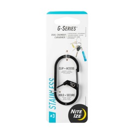 Nite Ize GS3-01-R6 Black G-Series Dual Chamber Carabiner #3, Size #3