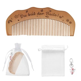 MoguGo Wooden Birth Comb, Gift Wooden Comb, Pregnancy Guardian Angel Pendant, Affirmation, Labor Gifts for Mothers Expectant Pregnant Women