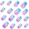 Chrome Press on Nails Medium Square SWEKKE Fake Nails Full