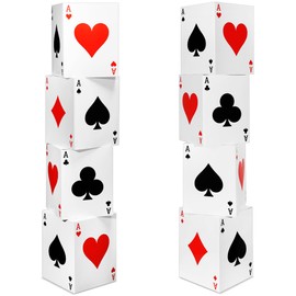 Gueevin 8 Pcs Casino Theme Party Decorations 13. 4 x 10. 2 Inch Large Poker Box Goodie Bulk for Birthday Las Vegas Game Night Party Bachelorette Birthday Centerpieces Decorations