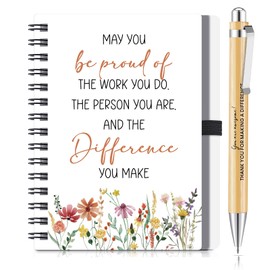 Sinmoe Thank You Gifts Set Inspirational Notebook Appreciation Ballpoint Pen Inspirational Lined Spiral Notepad for Coworker Teacher Employee Appreciation Gifts (Employee Style)