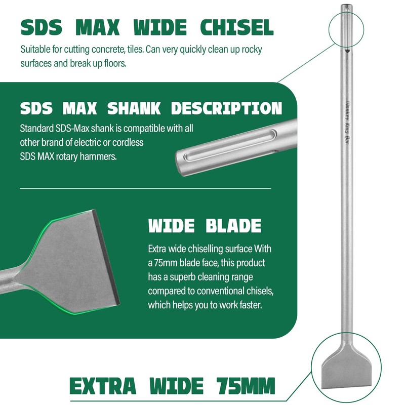 MonkeyKingBar-SDS Max Bits Flat Chisel 24"X3"(600 * 75MM) Long shank-