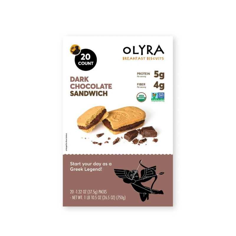 *2 Pack **OLYRA Organic Breakfast Biscuits, Dark Chocolate Crème, 20
