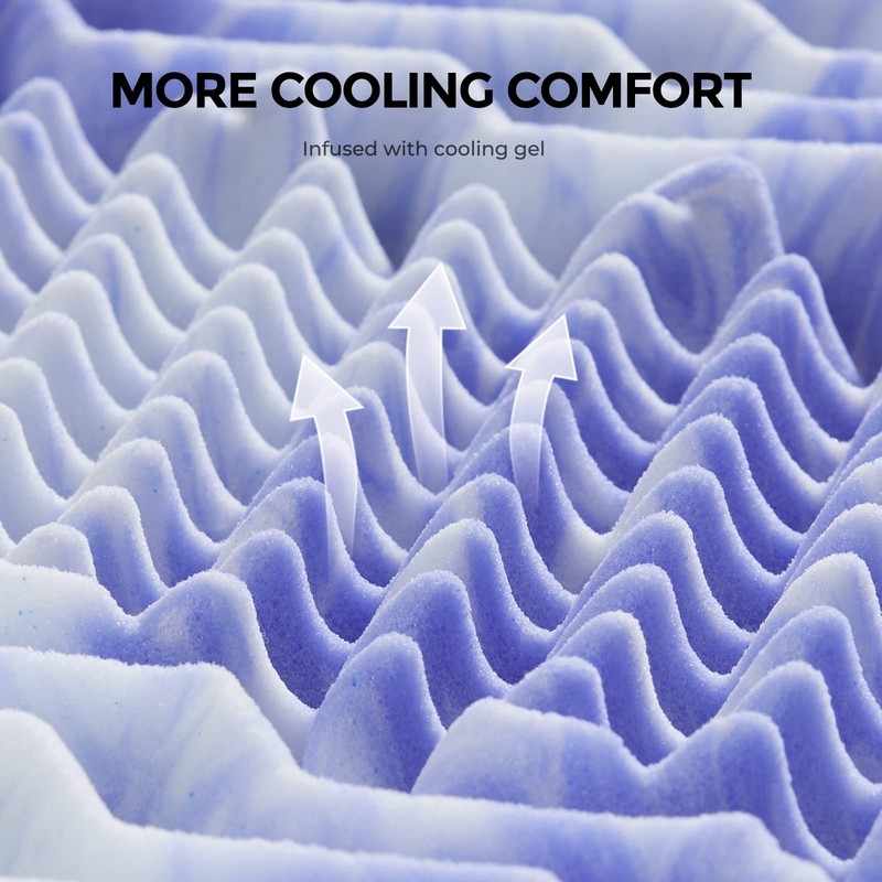 Dreamsmith 3 Inch 7-Zone Queen Memory Foam Mattress Topper, Cooling