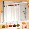 Yungyan 12 Pcs Fall Pumpkin Shower Curtain Hooks Thanksgiving Curtain