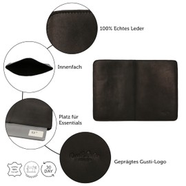 Gusti Luke 13 Inch Laptop Bag Leather Vegetable Tanned Laptop Case Leather Black Leather