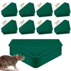 Mouse Station with Keys, Child and Pet-Conscious Design, Mouse Station with Keys Black, Key Required Mouse Stations, Green 8 Pack
