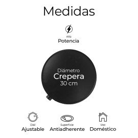 Raganet Crepera Eléctrica Antiadherente 30cm Premium Nonstick Color Negro