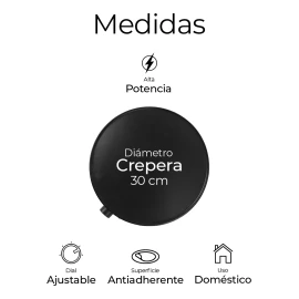 Raganet Crepera Eléctrica Antiadherente 30cm Premium Nonstick Color Negro