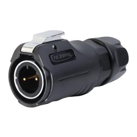 CNLINKO LP-12 IP68 Waterproof 2-Pin Connector - For Solar Systems, Industrial Machines & Cable Connections - DC 12V Flange Mounting with Metal Reinforcement (2-Pin Set)