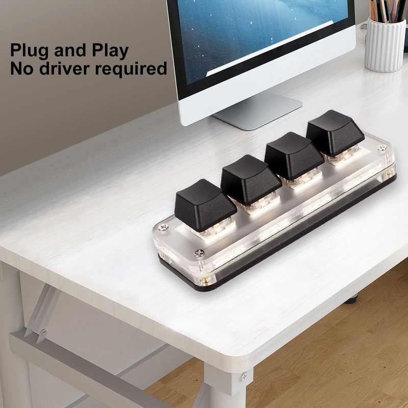 Programmable Macro Keyboard, Mechanical Gaming Macro Keyboard with Customized Knobs,