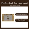 Medium Brass Half Mortise Chest or Box Lock w/ Skeleton