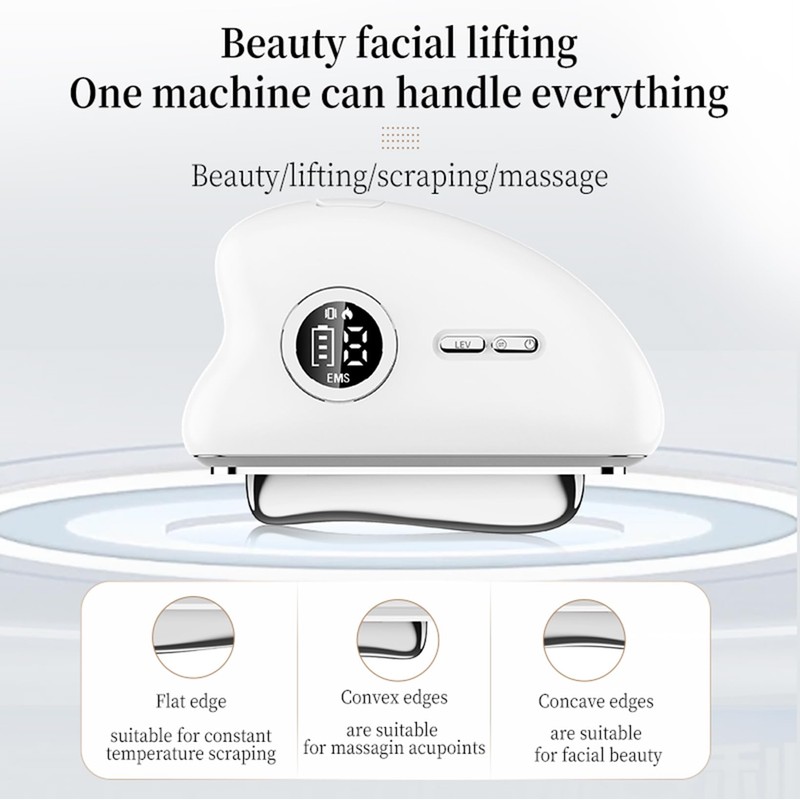 Rain smaller® EMS Gua Sha,Gesichtsmassagegerät Gua Sha Elektrisch mit Vibration&Wärme