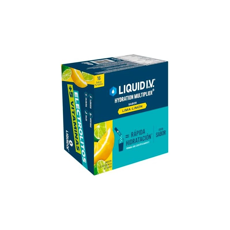 Liquid I.V.® Hydration Multiplier® sabor Lima-Limón, caja con 16 sobres