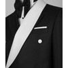 Men's Tux Jacket One-Button Shawl Lapel Blazer Jacket with White