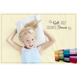 Fitted Sheet 100% Cotton Jersey - 80/200 - 80 x 200 cm, cream, 80 x 160 cm
